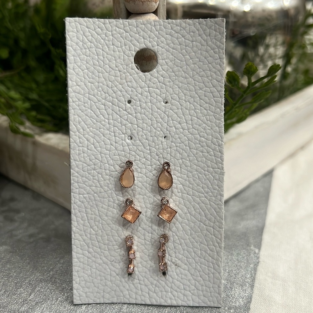 NWT Free People Rose Gold Stud Earring Set of Three